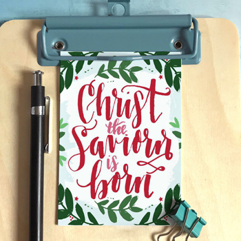 Christ The Saviour Is Born - Christmas Mini Card
