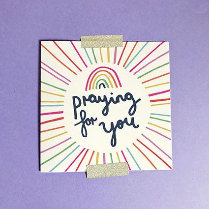 Praying For You Greeting Card & Envelope - Re-vived